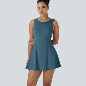 Halara Active Dress 2 in 1 Pocket Mini Flare Golf Dress Teal Active Skater Dress